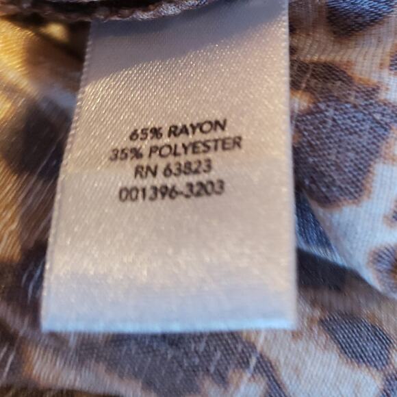 Christopher & Banks baby doll brown leopard print short sleeved top size M - Picture 6 of 6